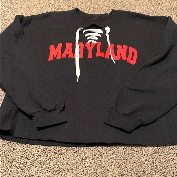 Black and Red Crewneck Maryland Sweatshirt - Picture 1 of 6